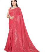 Pink embellished sequinned saree