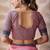 Onion pink zari and thread work border cotton blend saree with tassels with blouse