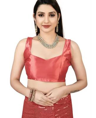 Red embellished sequinned saree 3