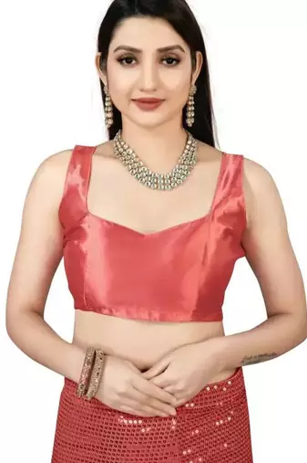 Red embellished sequinned saree