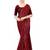 Maroon embellished sequinned poly georgette saree