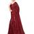 Maroon embellished sequinned poly georgette saree