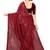 Maroon embellished sequinned poly georgette saree