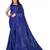 Blue sequinned embellished saree