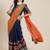 Orange embroidered pure georgette bandhani saree