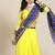 Yellow floral embroidered pure georgette bandhani lehenga saree