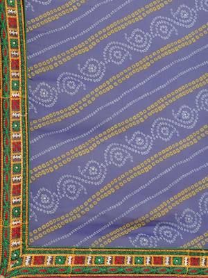Yellow floral embroidered pure georgette bandhani lehenga saree 4