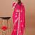 Pink bandhani gotta patti poly georgette designer bandhani saree