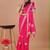 Pink bandhani gotta patti poly georgette designer bandhani saree