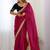 Red embellished sequinned saree with blouse piece