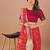 Red bandhani gotta patti poly georgette bandhani saree
