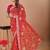 Red bandhani gotta patti poly georgette bandhani saree