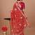 Red bandhani gotta patti poly georgette bandhani saree