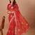 Red bandhani embroidered poly georgette bandhani saree