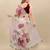 Cream floral printed organza saree