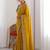 Yellow embellished embroidered pure georgette heavy work saree