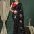 Black floral embroidered saree