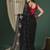 Black floral embroidered saree