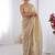 Cream embroidered sequinned saree with blouse piece