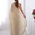 Cream embroidered sequinned saree with blouse piece