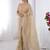 Cream embroidered sequinned saree with blouse piece