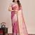 Pink woven design zari silk blend kanjeevaram saree