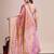 Pink woven design zari silk blend kanjeevaram saree