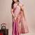 Pink woven design zari silk blend kanjeevaram saree
