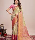 Green woven design kanjeevaram saree
