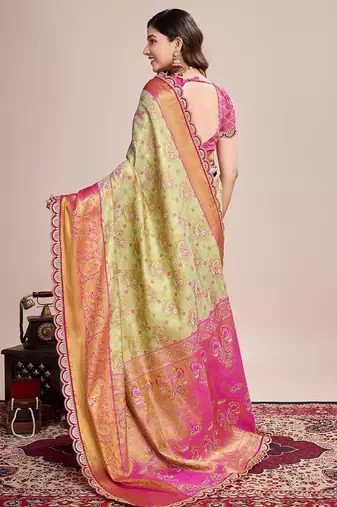 Green woven design kanjeevaram saree