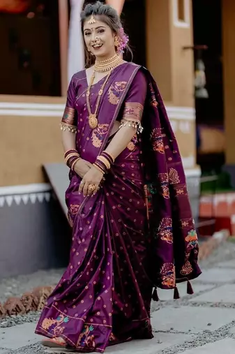 Purple purple paithani sarees