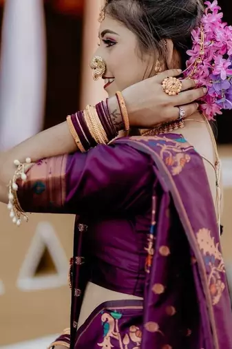 Purple purple paithani sarees