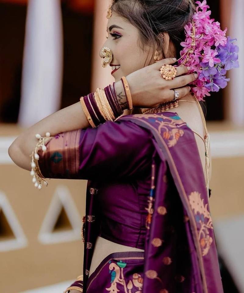 Purple purple paithani sarees