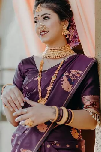 Purple purple paithani sarees