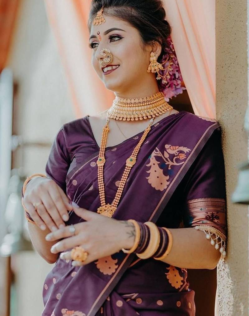 Purple purple paithani sarees