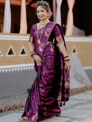 Purple purple paithani sarees 4