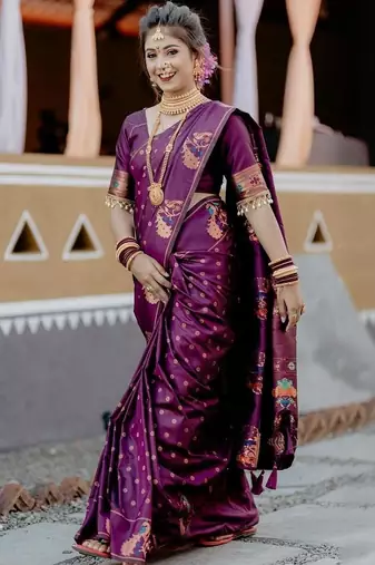 Purple purple paithani sarees