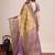 Beige woven design embroidered saree with unstitched blouse piece