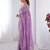 Lavender embellished emboridered beads and stones saree