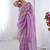 Lavender embellished emboridered beads and stones saree
