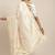 Cream cream-coloured & gold-toned paisley zari silk blend kanjeevaram saree