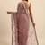 Pink embroidered beads and stones embellished net saree