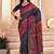 Blue ethnic motifs zari pashmina saree