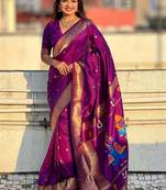 Magenta magenta paithani sarees