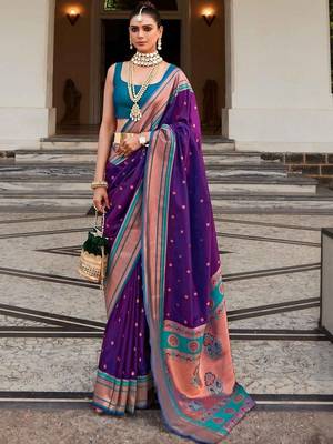 Purple purple paithani sarees 1