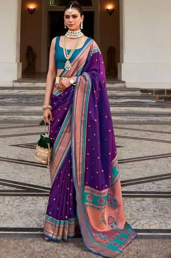 Purple purple paithani sarees