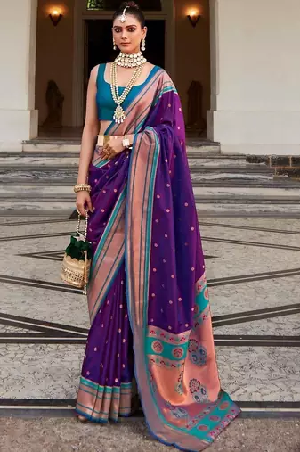 Purple purple paithani sarees