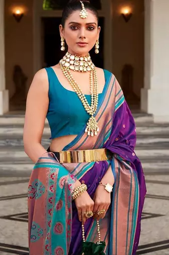 Purple purple paithani sarees
