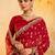 Red bandhani embroidered pure georgette fusion bandhani saree