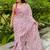 White fashion floral printed ready to wear saree
